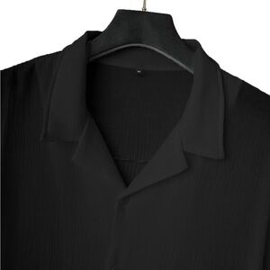 Black Flowy Shirt and Shorts Beach Outfit - Size large **